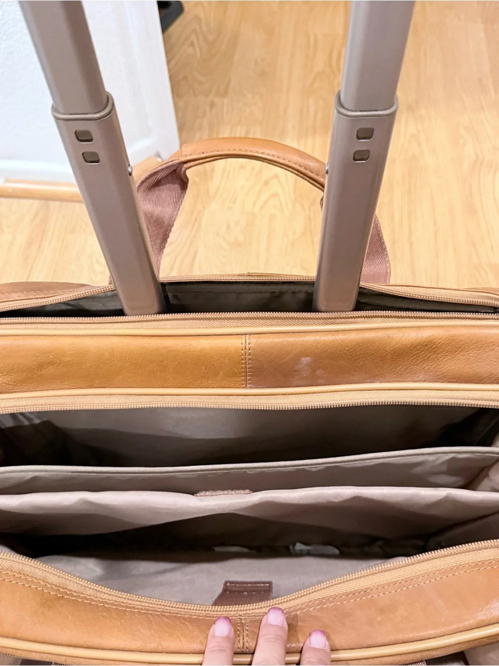 Tan Leather Briefcase Bag